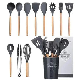 Kit Elegance Black - 12 Utensílios de Cozinha