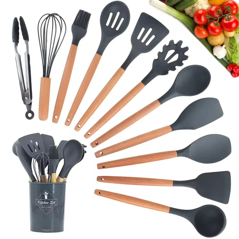 Kit Elegance Black - 12 Utensílios de Cozinha