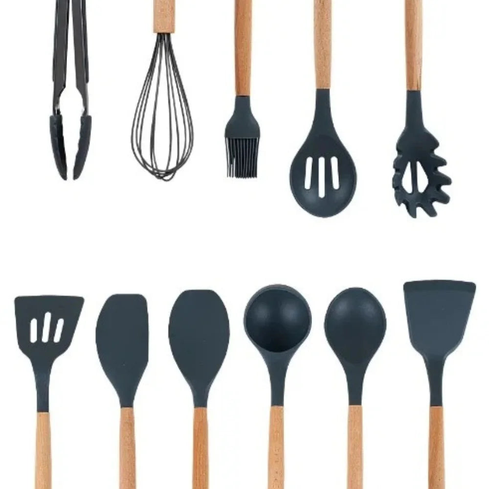 Kit Elegance Black - 12 Utensílios de Cozinha