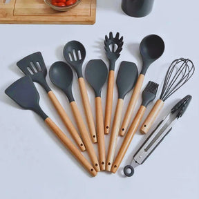 Kit Elegance Black - 12 Utensílios de Cozinha