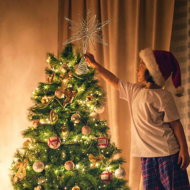 Topo de Árvore de Natal com Luzes LED - Beleza e Magia Festiva