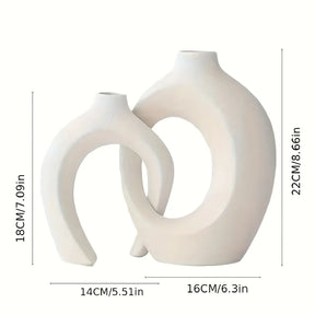 Hollow Nordic Modern Ceramic Vase Set - Elegância Minimalista com Toque Boho