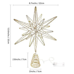 Topo de Árvore de Natal com Luzes LED - Beleza e Magia Festiva