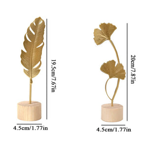 Escultura de Folha Ginkgo em Dourado – Luxo e Elegância para sua Casa ou Escritório - Family Star