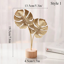 Escultura de Folha Ginkgo em Dourado – Luxo e Elegância para sua Casa ou Escritório - Family Star