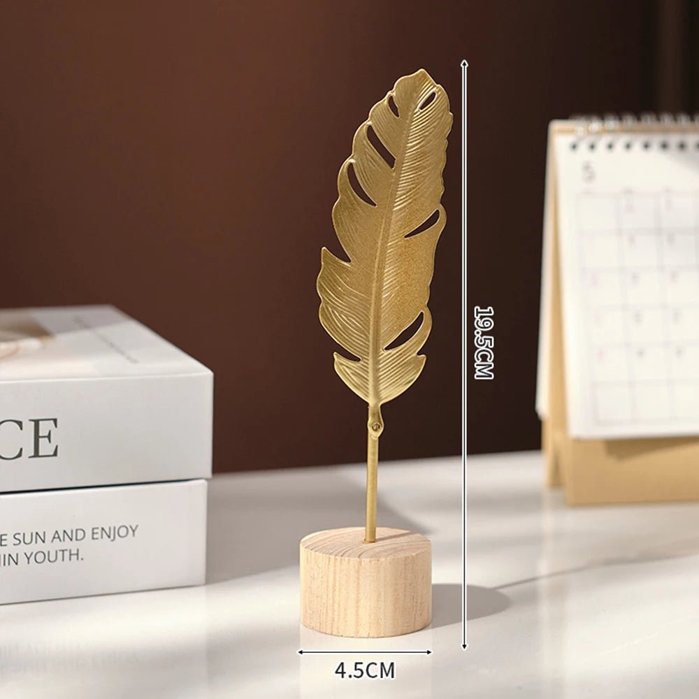 Escultura de Folha Ginkgo em Dourado – Luxo e Elegância para sua Casa ou Escritório - Family Star